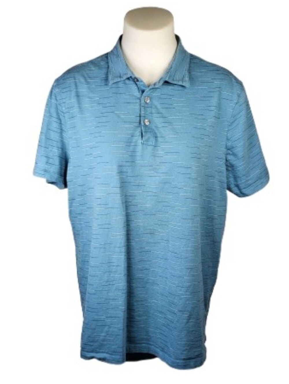 Perry Ellis Men's Blue Short Sleeve Polo Shirt Size LG